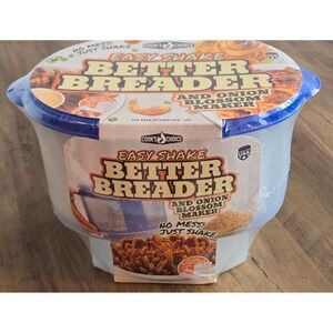 Cooks Choice Easy Shake Better Breader and Onion Blossom Maker Blue White NEW